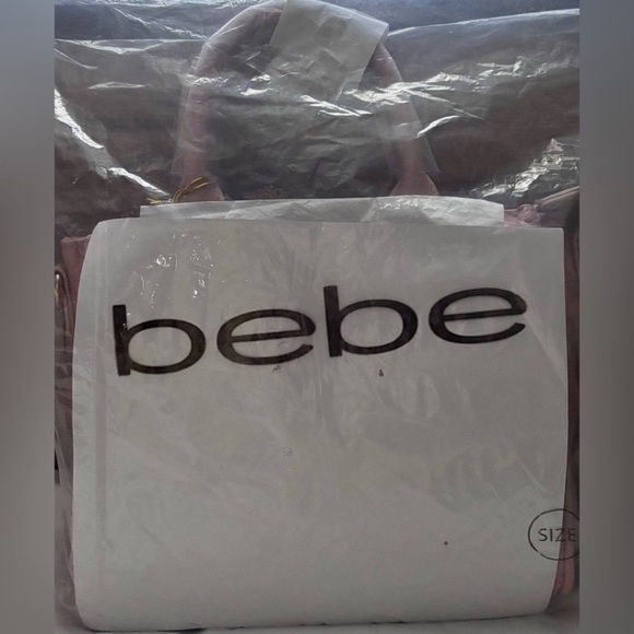 Bebe BNWT PU Mini Blush Pink Satchel with Crossbody Strap In Plastic - Picture 7 of 8